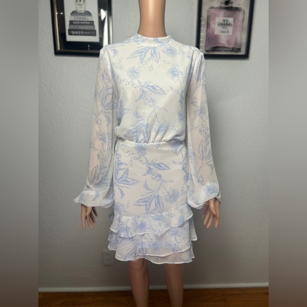Express Blue and White Floral Dress size XL